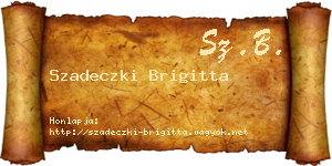 Szadeczki Brigitta névjegykártya